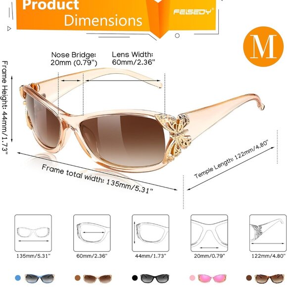 Trendy Polarized Y2K Sunglasses Wrap Around Butterfly Design Fashion Sunnies UV4 - Picture 6 of 8